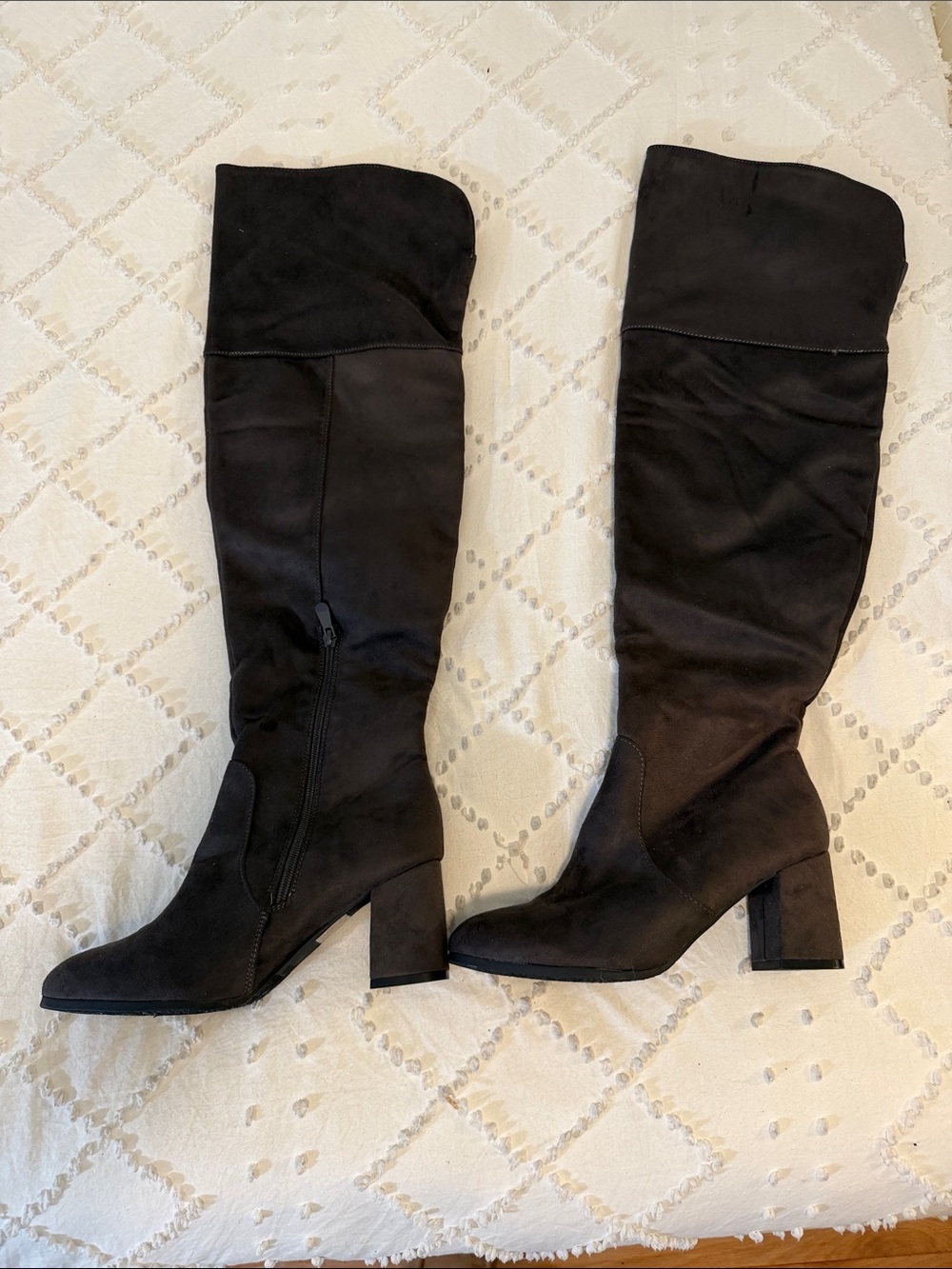 Dream Pairs Black Over-the-Knee Block Heel Boots
